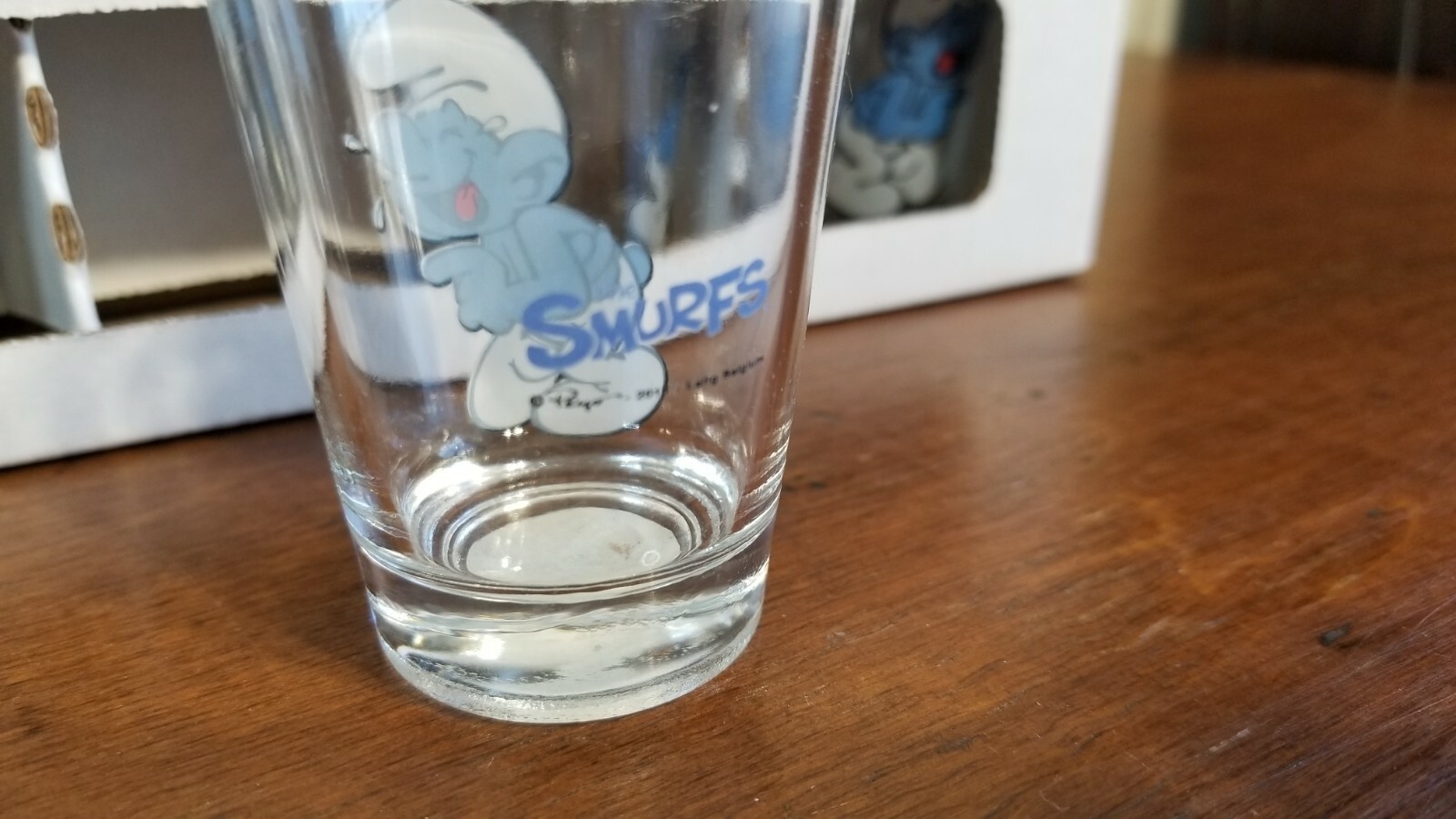 SHOT GLASS Lot of 4 The Smurfs Laugh Mini Glass SET NEW