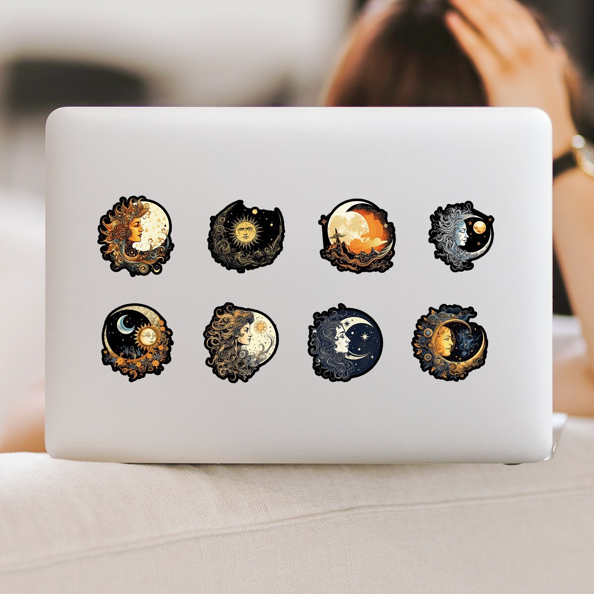 50 Pcs Stickers Nordic Sun & Moon Goddesses Luggage Skateboard Car Phone Vinyl