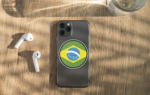 Brazil Flag Circle Sticker Decal