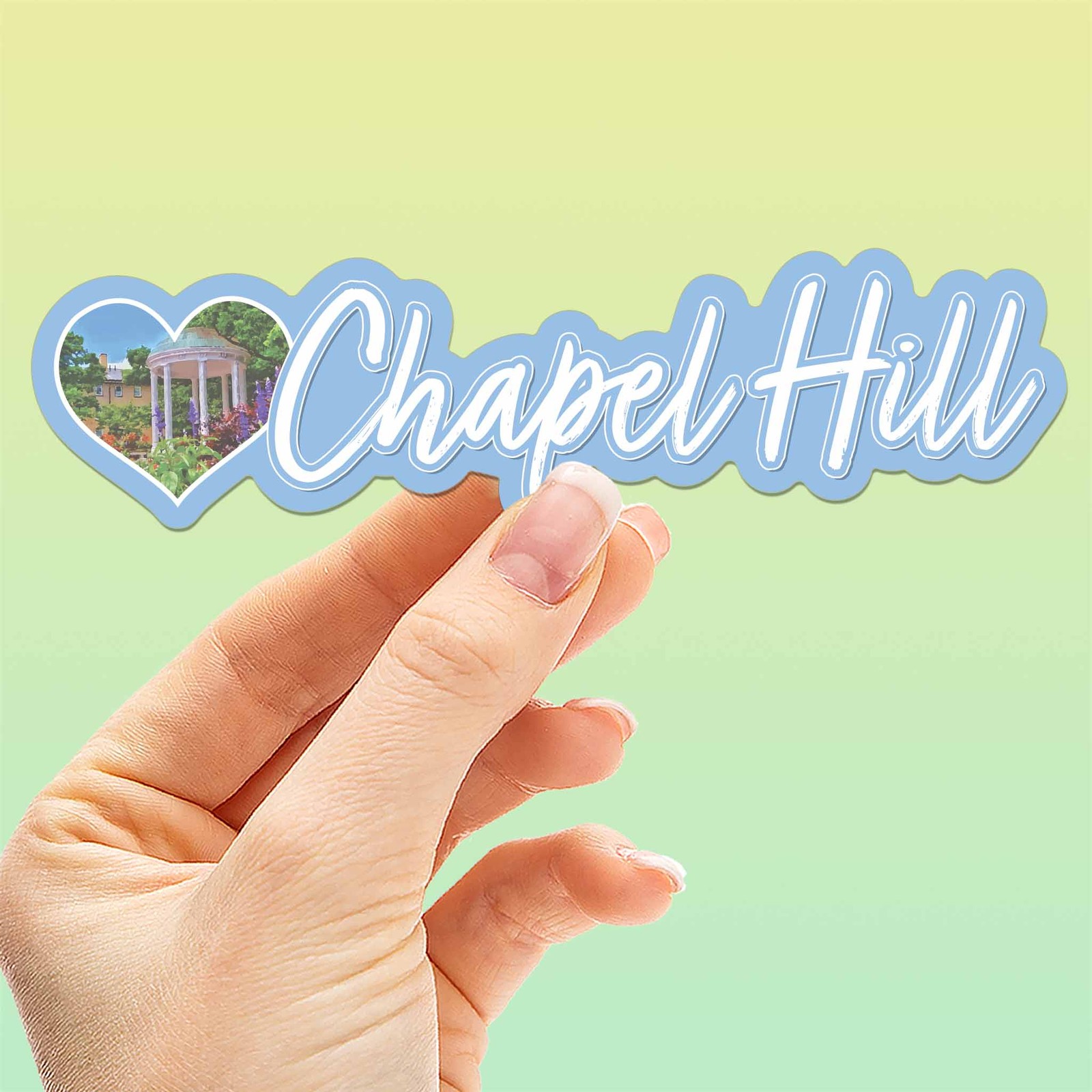 Blue Chapel Hill North Carolina Sticker – Cute NC Decal for Water Bottle, Laptop