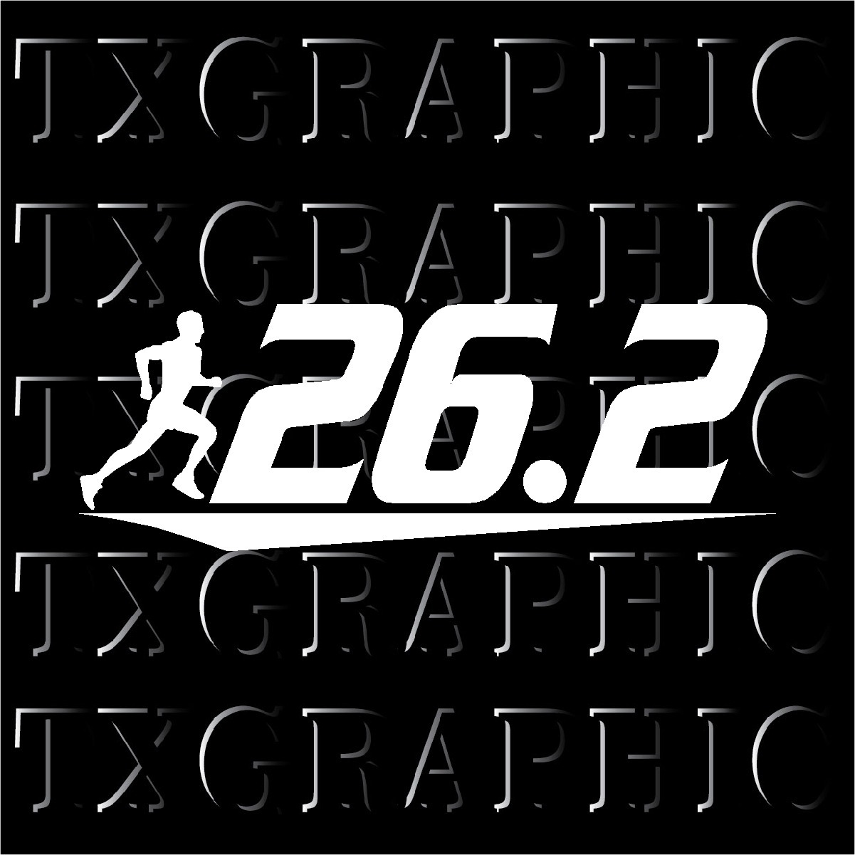 26.2 Marathon Decal Vinyl Sticker Man Runner Swoosh Logo Running Run Jogging