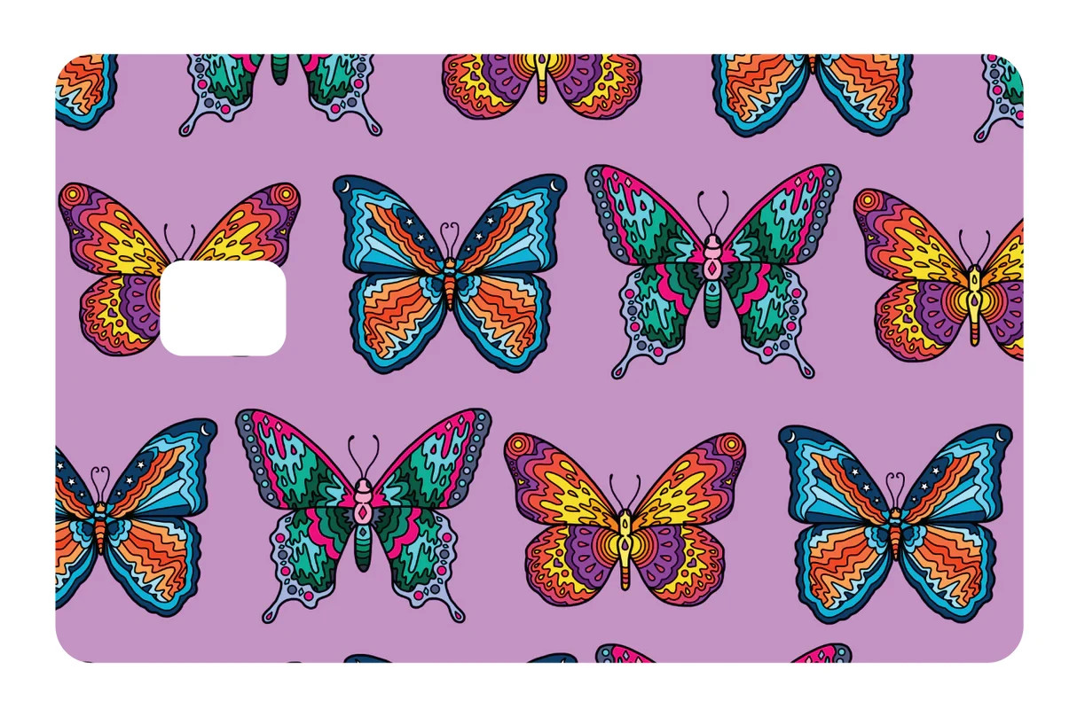 Lavender Butterfly Floral Card Skin 4 Pack Purple Aesthetic Cottagecore Nature