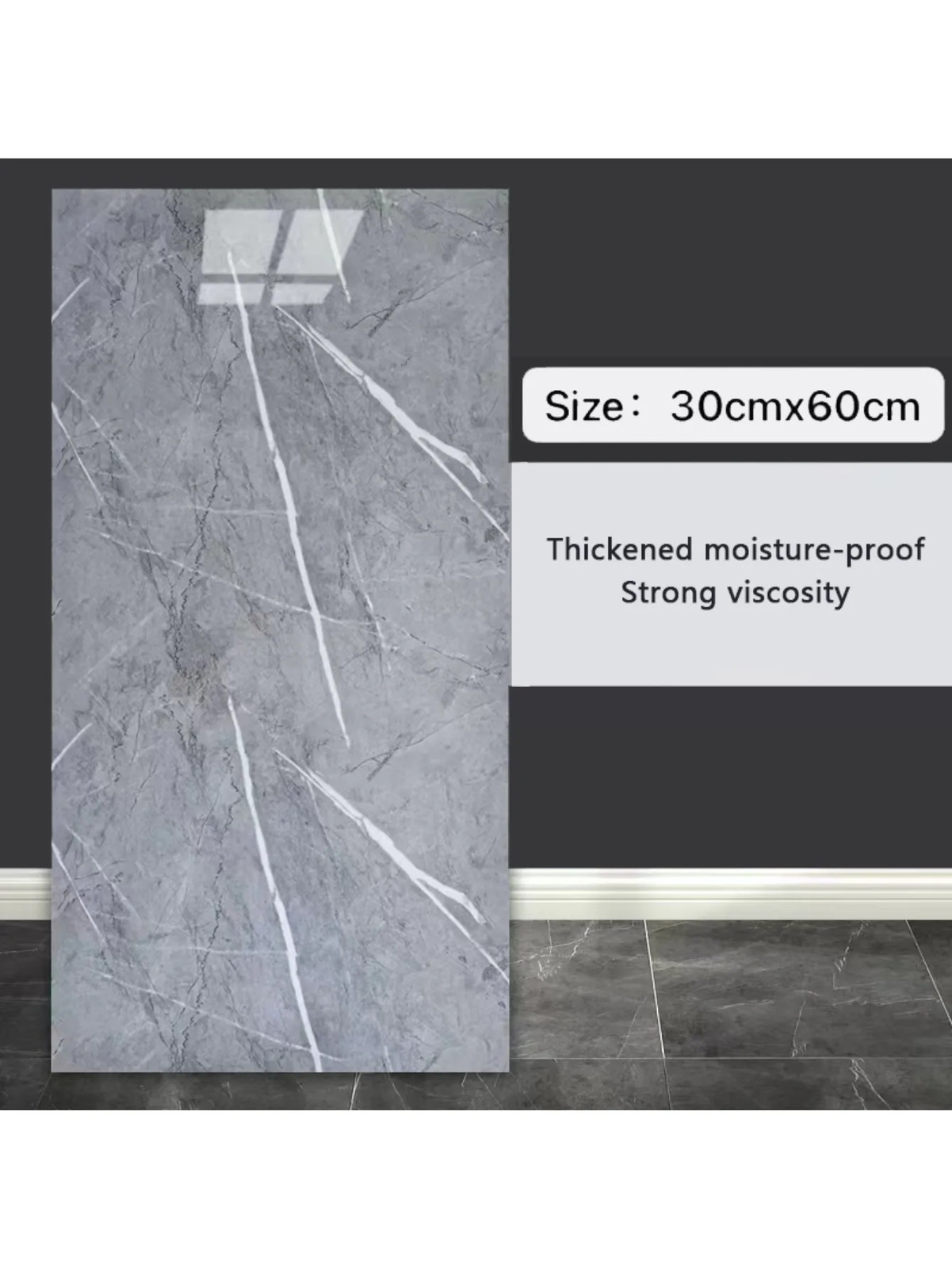 10-Pack Self-Adhesive Marble Tile Stickers – Waterproof 30X60Cm PVC Peel-And-Sti