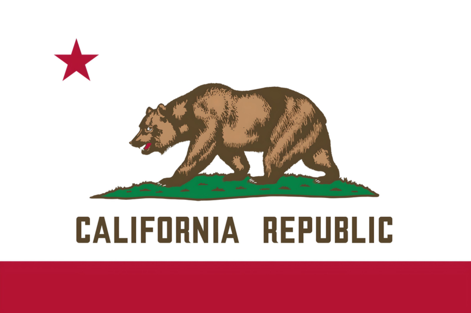 STICKER California Flag red white green vinyl laminated laptop water bottle