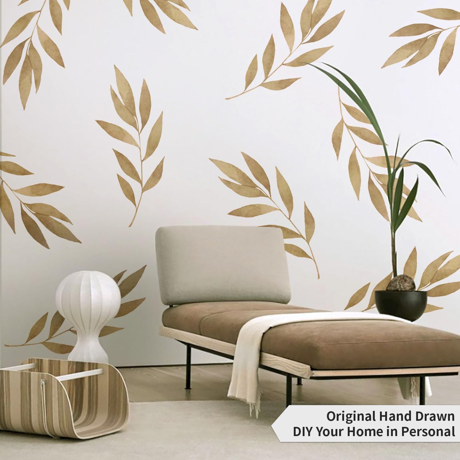 Flortlias Boho Wall Decals Peel and Stick Large Wall Sticker Leaves Vinly Tra…