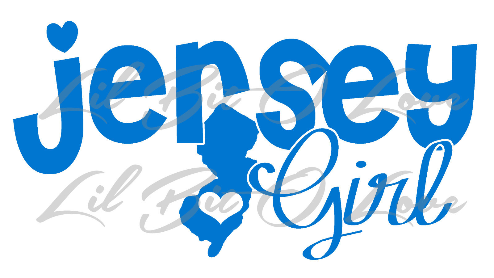 Jersey Girl Vinyl Decal Sticker New Jersey State with Heart Car Auto Vehicle