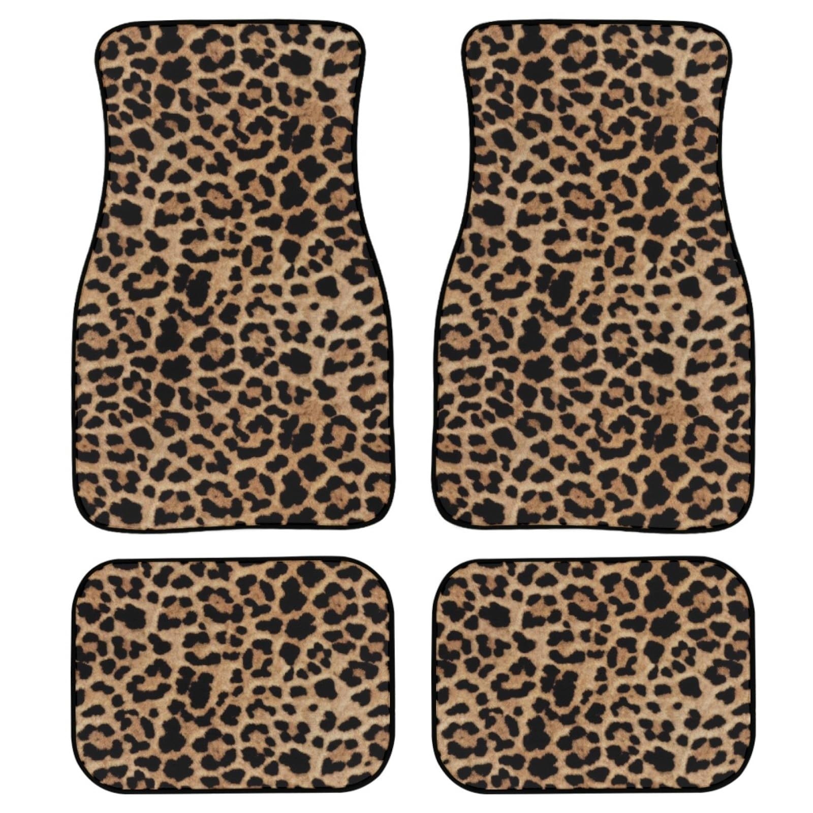 Leopard Car & Auto Floor Mats Women Men 4-Piece Full Set All Weather Universa…