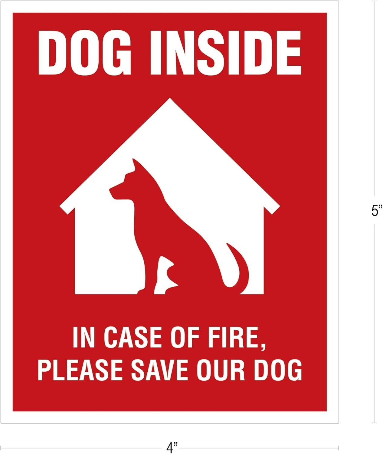High-Gloss Vinyl Dog Alert Stickers – 4×5 Inches, Made in USA, Easy Apply