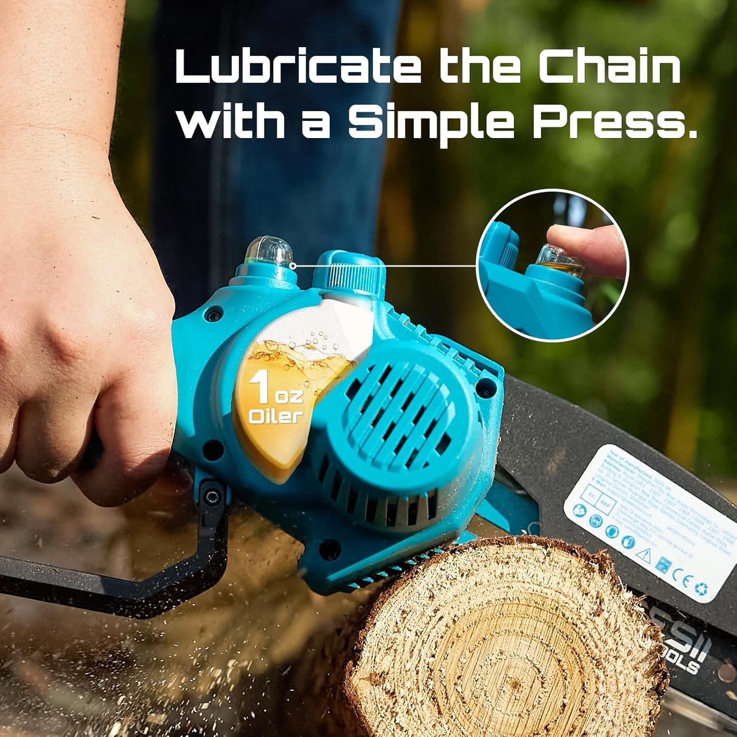 Brushless Mini Chainsaw 6 Inch, Handheld Saw with 2 * 2000 mAh Batteries, Cor…