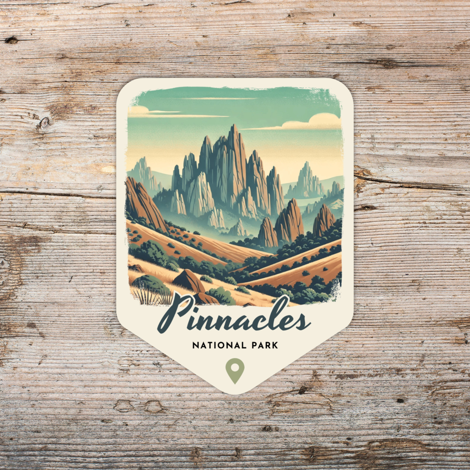 Pinnacles National Park California Sticker Retro Style Waterproof Vinyl Decal
