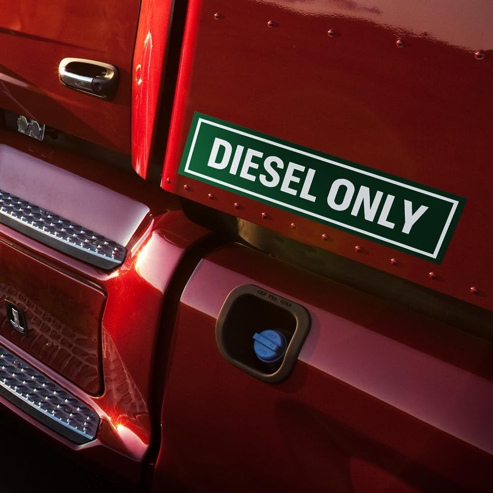 3-Pack Diesel Only Green Fuel Vinyl Decal Truck Gas Cap Sticker 6"x1.5"