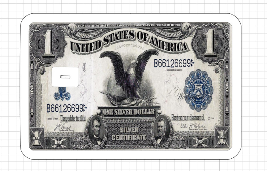 Weathered 1899 $5 Bill Native American Credit Debit Card Skin Chief Five Dollar