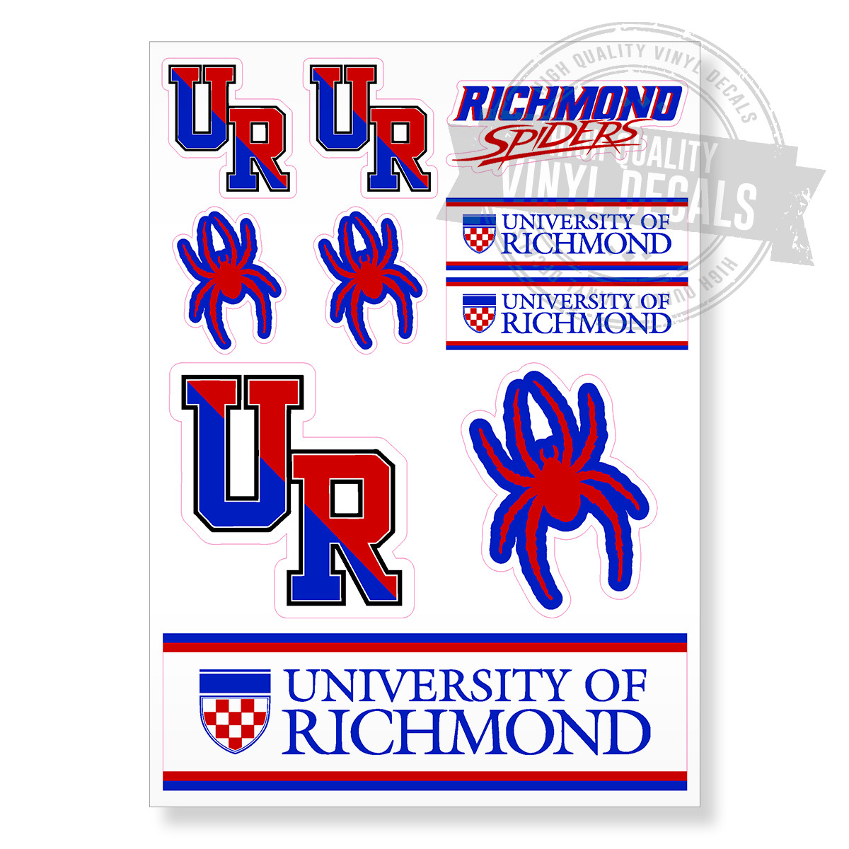 University of Richmond NCAA Spiders A4 High Quality Printed Vinyl Decal Sticker