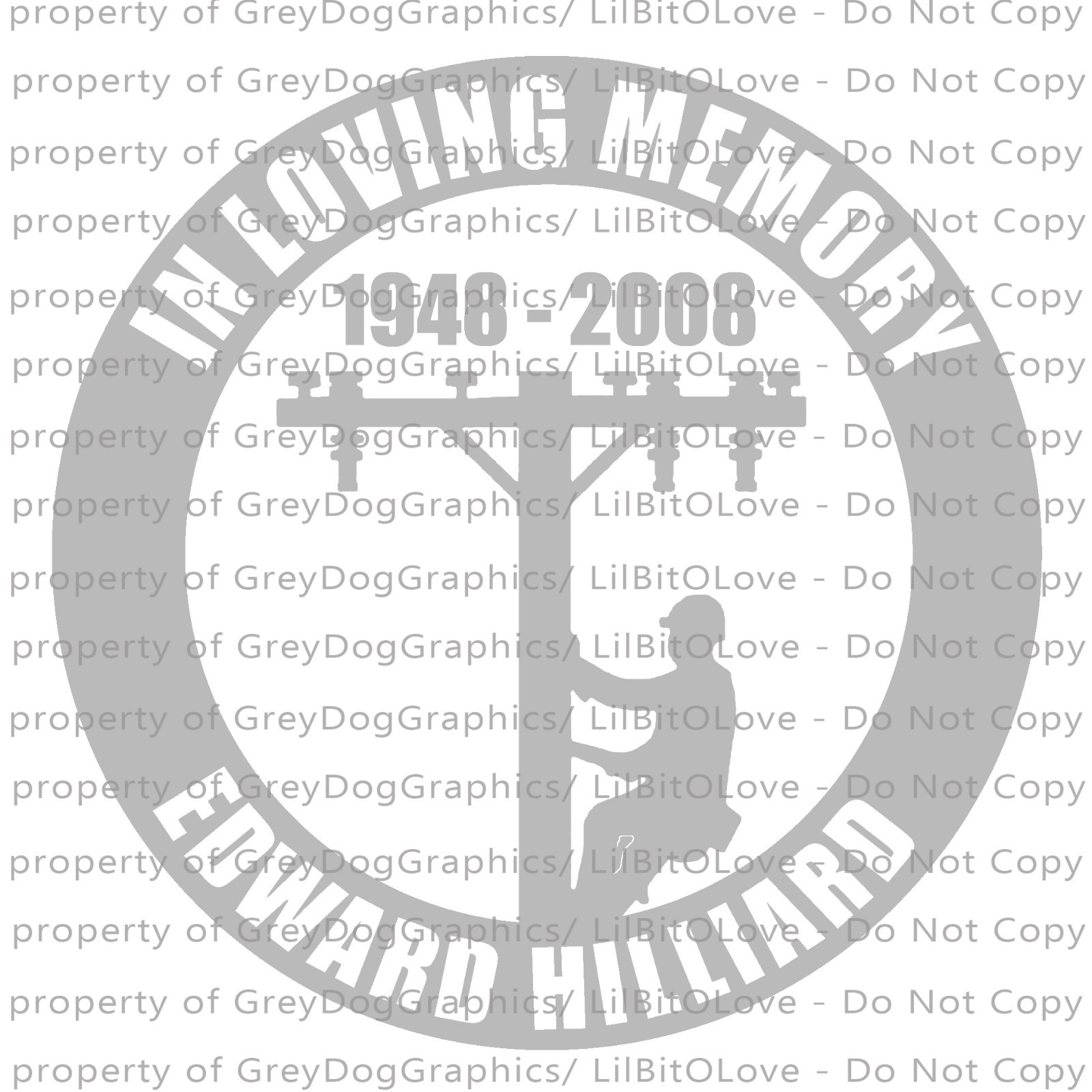 PERSONALIZED IN LOVING MEMORY VINYL DECAL LINEMAN ELECTRICAL POWER LINES STICKER