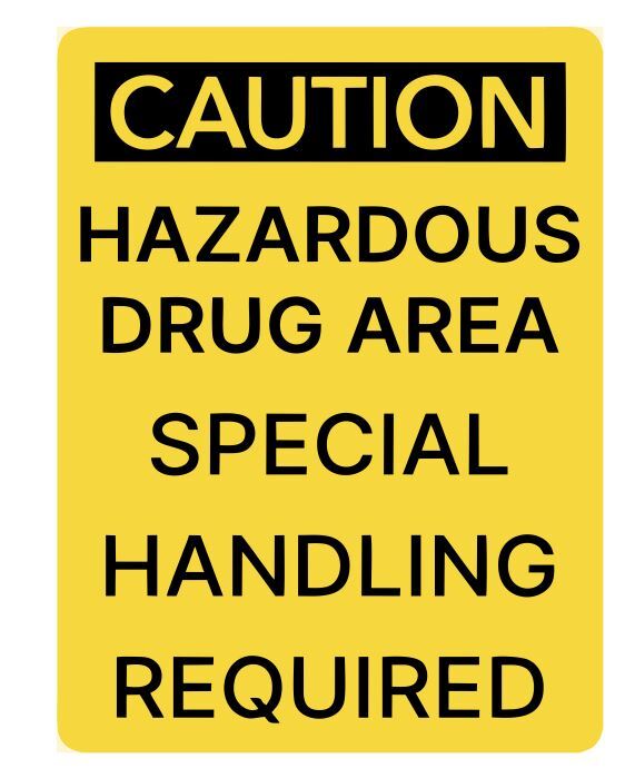 Caution Hazardous Drug Area Safety Sign Sticker Decal Label D7316