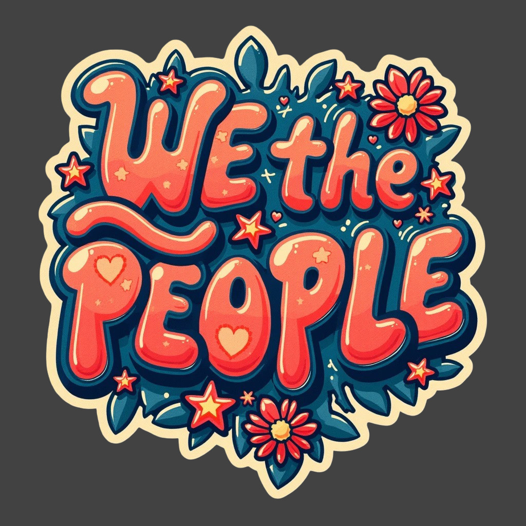 We The People Sticker Vinyl Decal Retro Bold Patriotic USA America 250
