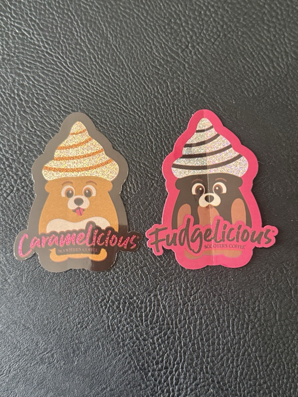 scooters coffee sticker Set Of 2 **Licious SET Caramel & Fudge