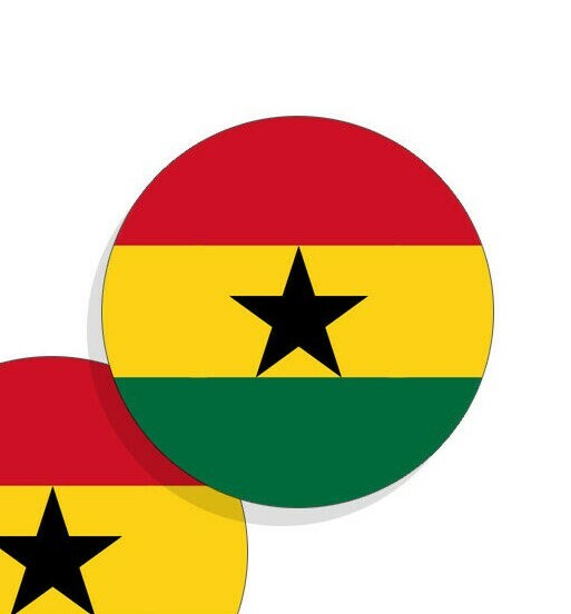 Ghana Flag Stickers Flag Decals Vinyl Stickers Round Indoor Outdoor Ghana 4pack