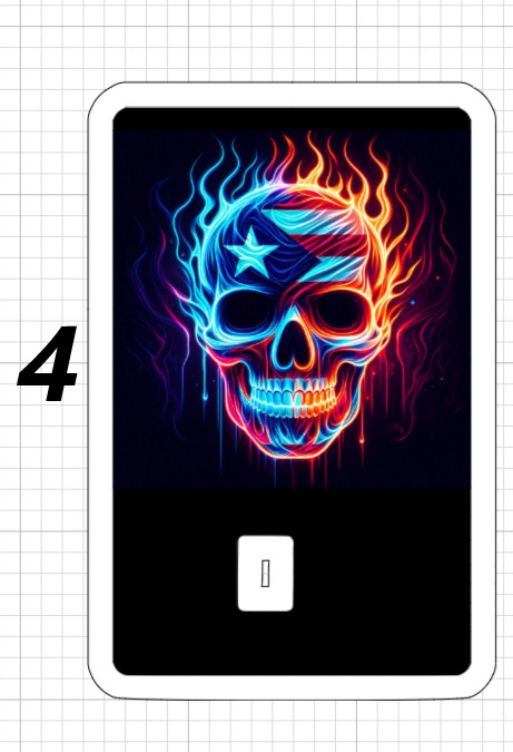 Puerto Rico Bad Ass Skull Flag Neon Credit Debit Card ATM Skin Sticker Rican US