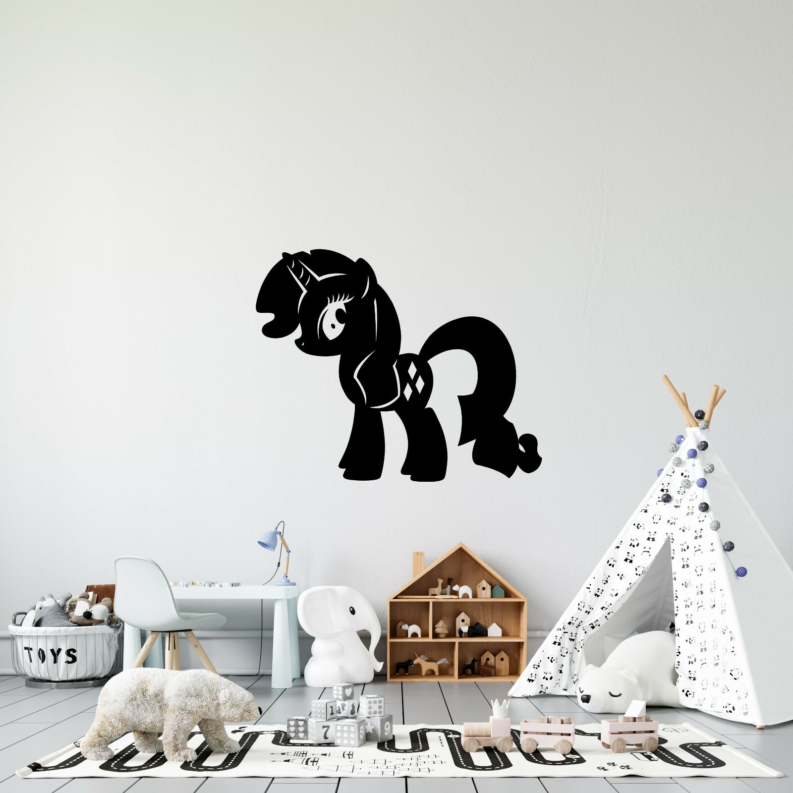 Rarity Fashion Designer Kids Bedroom Art My Little Pony Vinyl Wall Decal 17×20