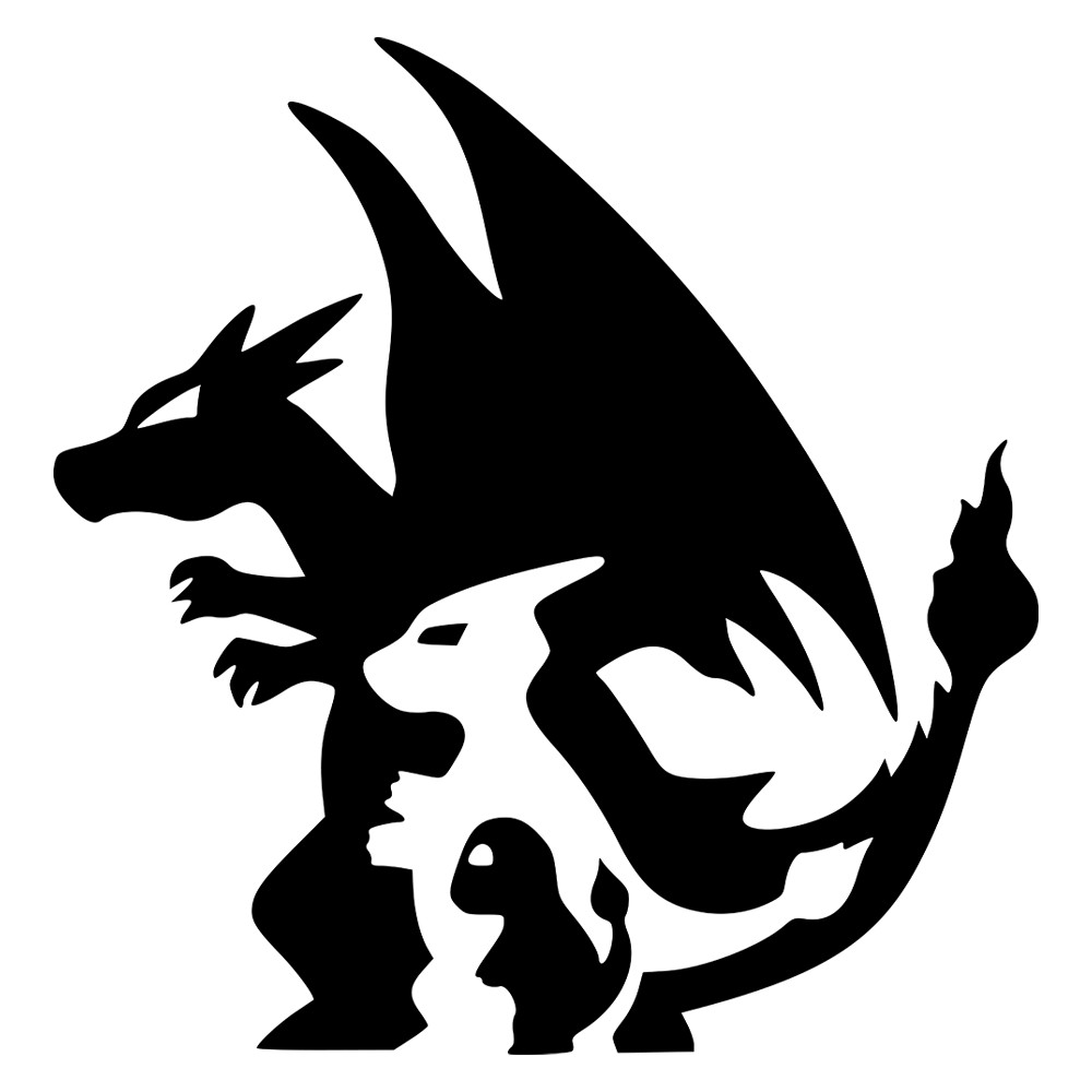 6" Video Game Pokemon Charmander Evolution Charmeleon Charizard Vinyl Decal