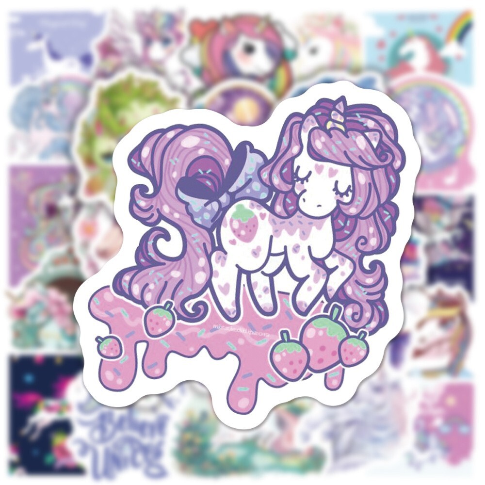 100pcs Unicorn Stickers, Cute Rainbow Universe Stickers, #138