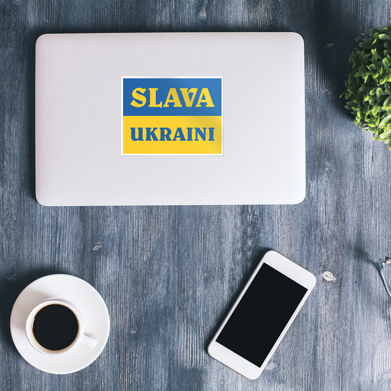 Slava Ukraini Glory To Ukraine Support Flag Car Bumper Vinyl Sticker Decal