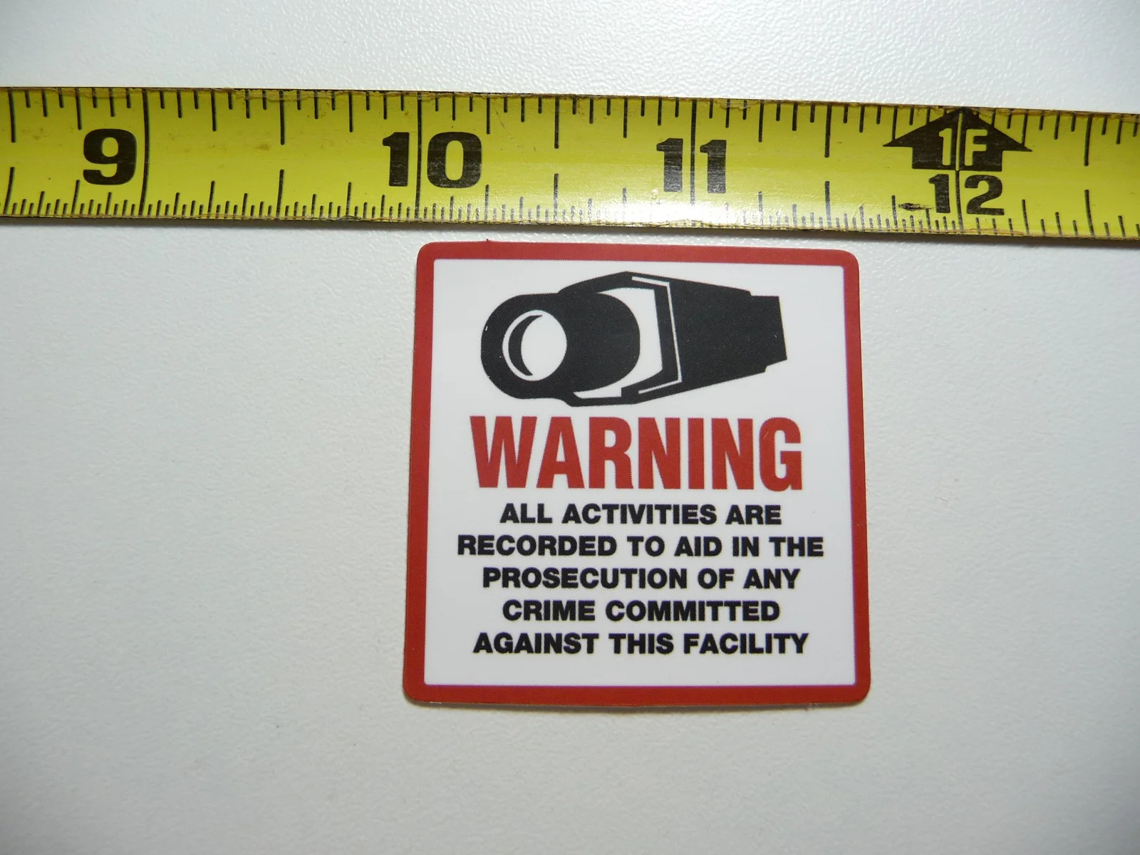 WARNING ALL ACTIVITIES ARE RECORDED SMALL STICKER DECAL LITTLE MINI SIGN