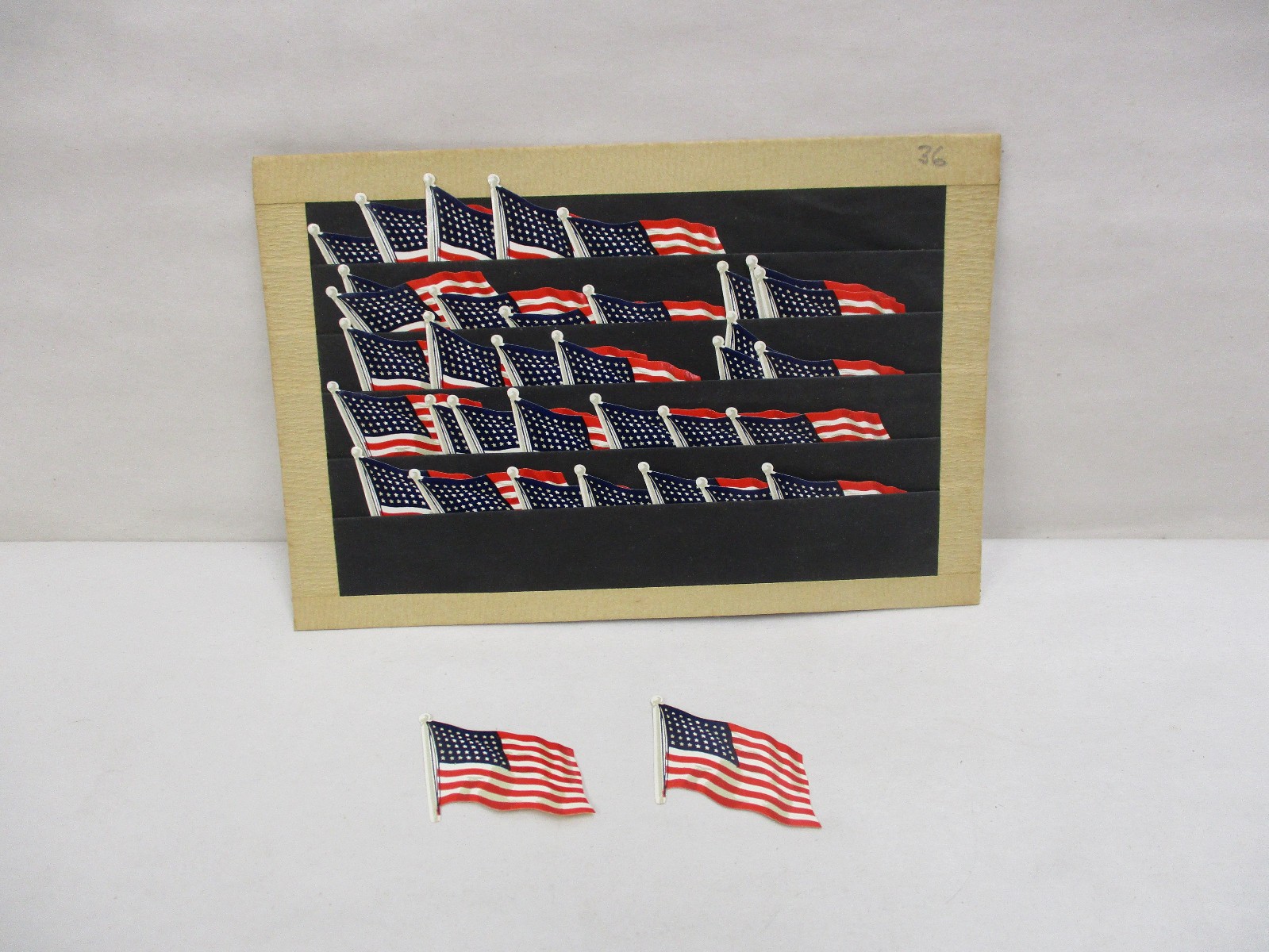36 48 Star American Flag Stickers w/ Full Gum