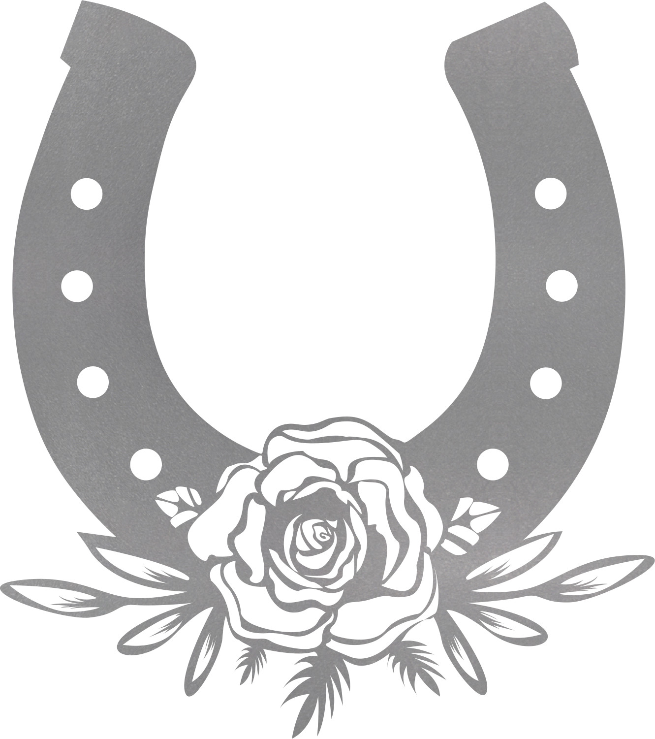 Floral Horseshoe Vinyl Decal Sticker Car SUV Truck Window Wall Tablet Laptop