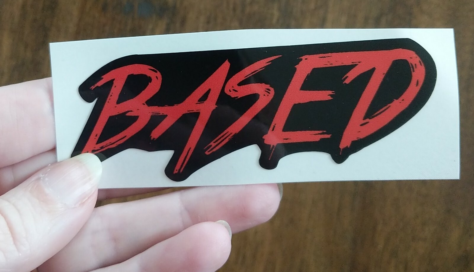 Small Based Decal 4×1.5" Printed Vinyl Sticker Choose From 4 Color Combinations!