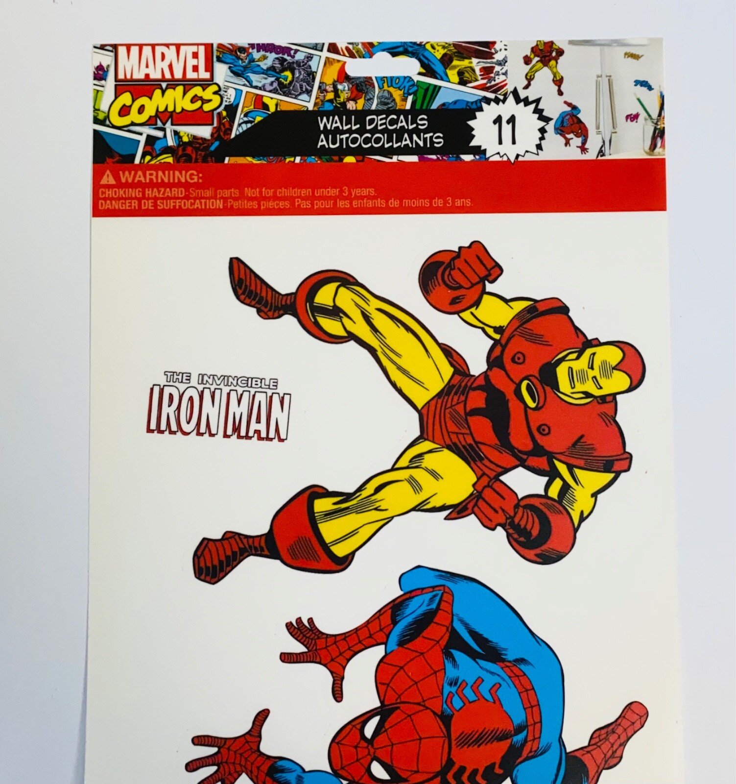 Marvel Comics SUPER HERO 11 Sticker Wall Decals SPIDER-MAN Iron Man HULK Captain