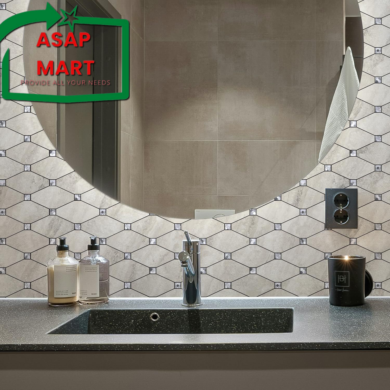 STICKGOO Peel and Stick Backsplash, 10 12.7x12x0.12 inch, Beige Stone Texture