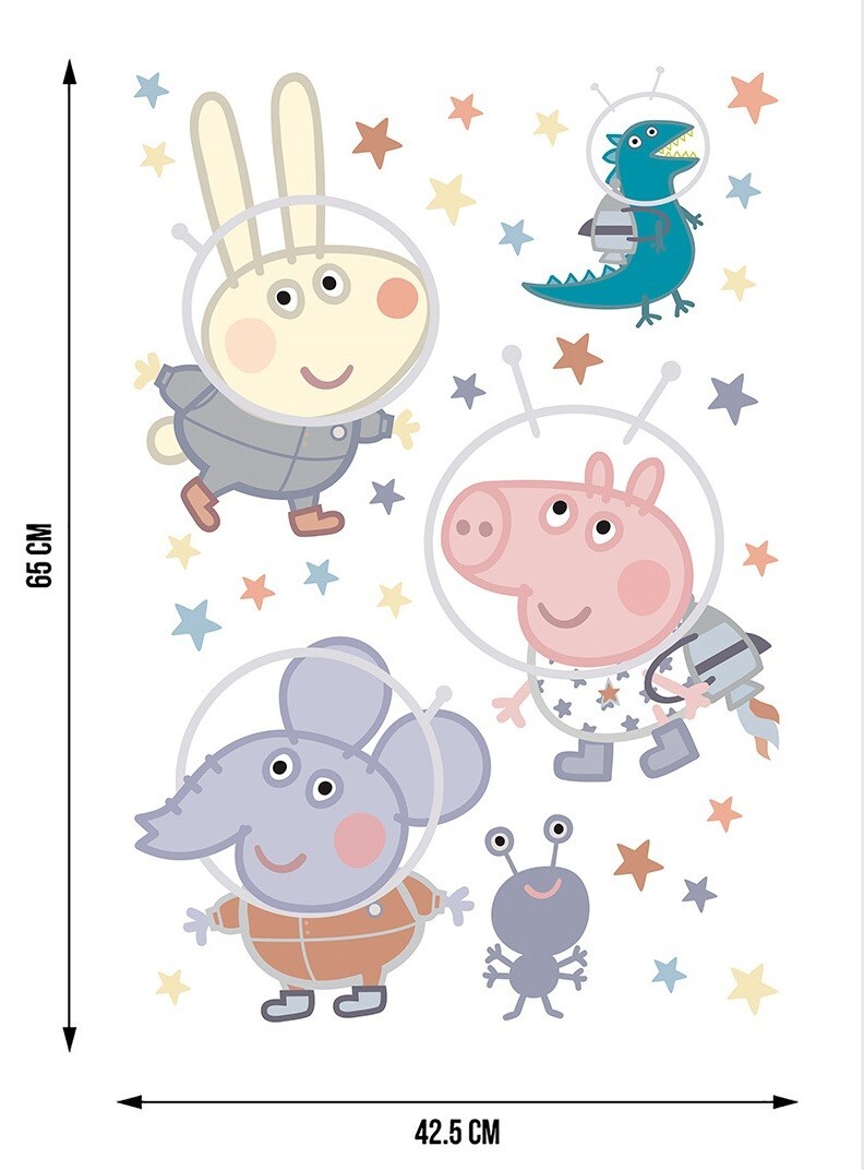 Peppa Pig Wall Stickers Set space KIDS ROOM 65×42.5 cm furniture decals toddler