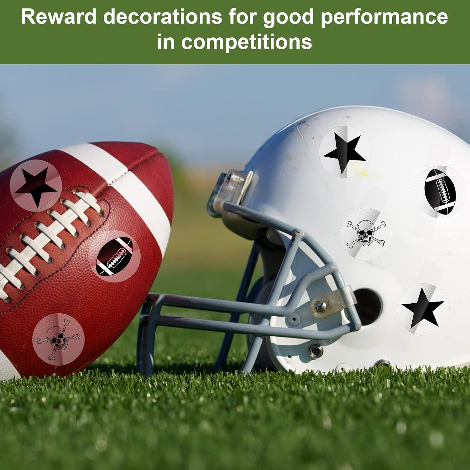 300 Pcs Football Helmet Decal Football Stickers Self Adhesive Helmet Stickers