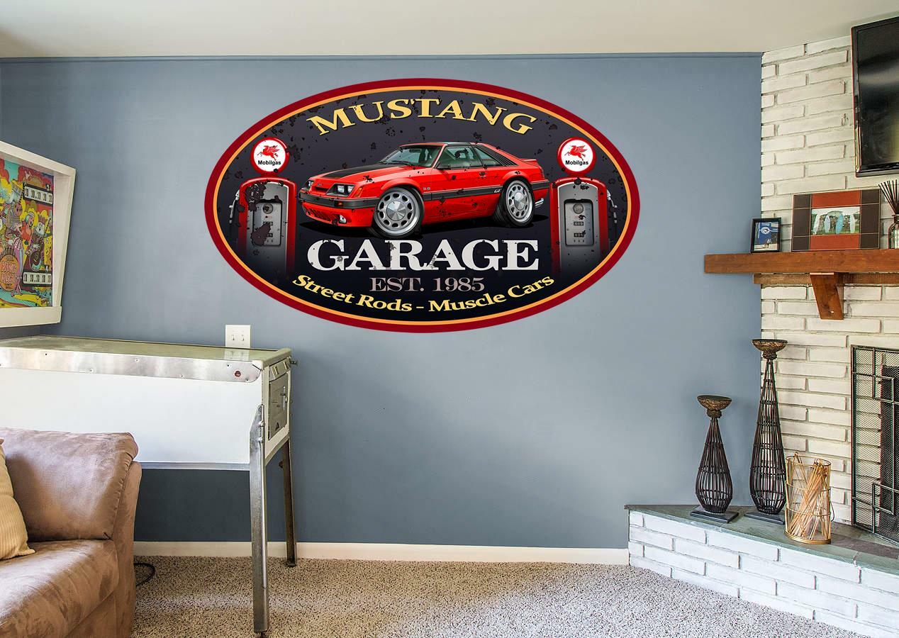1985 1986 Ford Mustang GT 5.0 Hatchback Garage Sign Wall Art Graphic Sticker