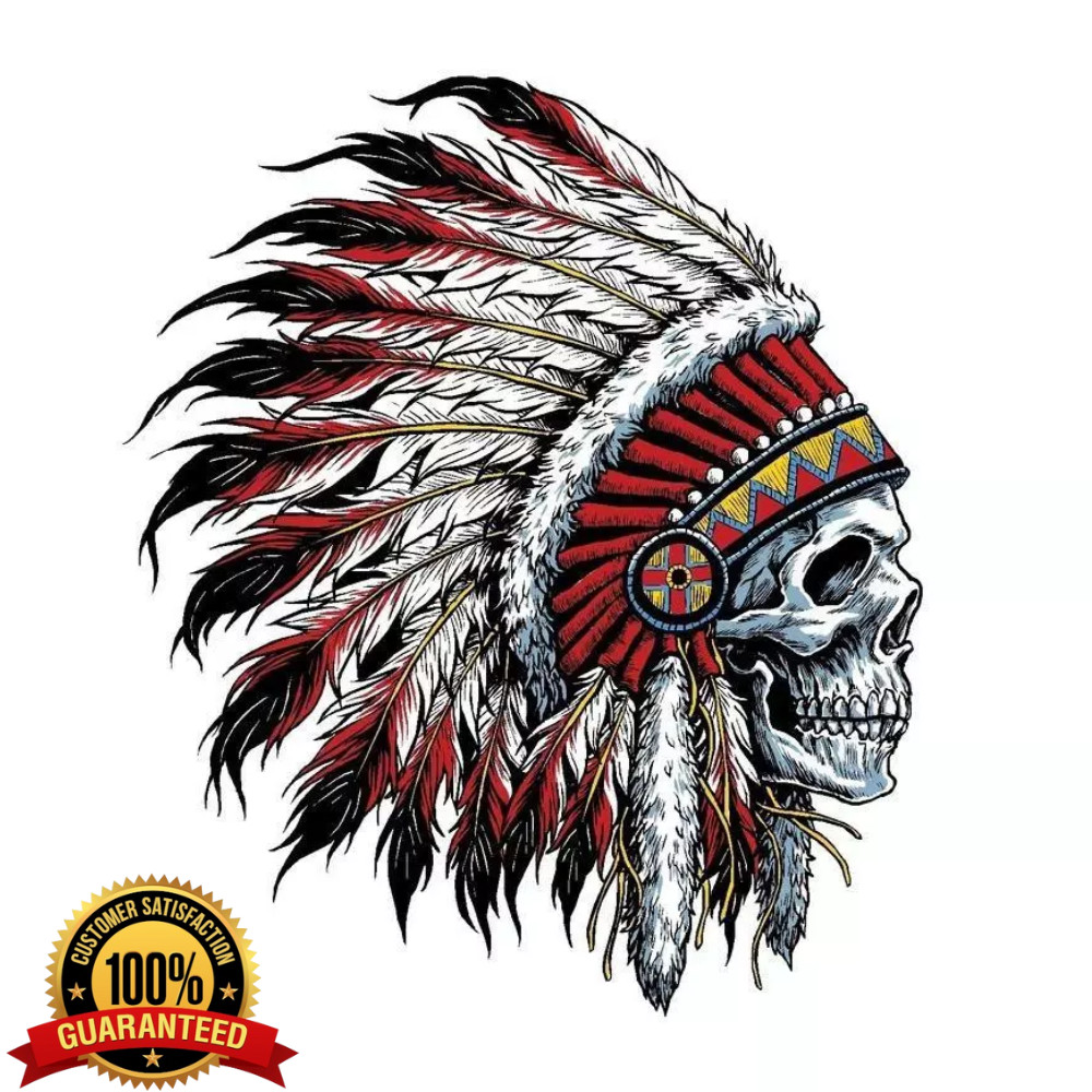 INDIAN CHIEF SKULL LOGO VINYL 3M USA MADE DECAL STICKER TRUCK WINDOW BUMPER WALL