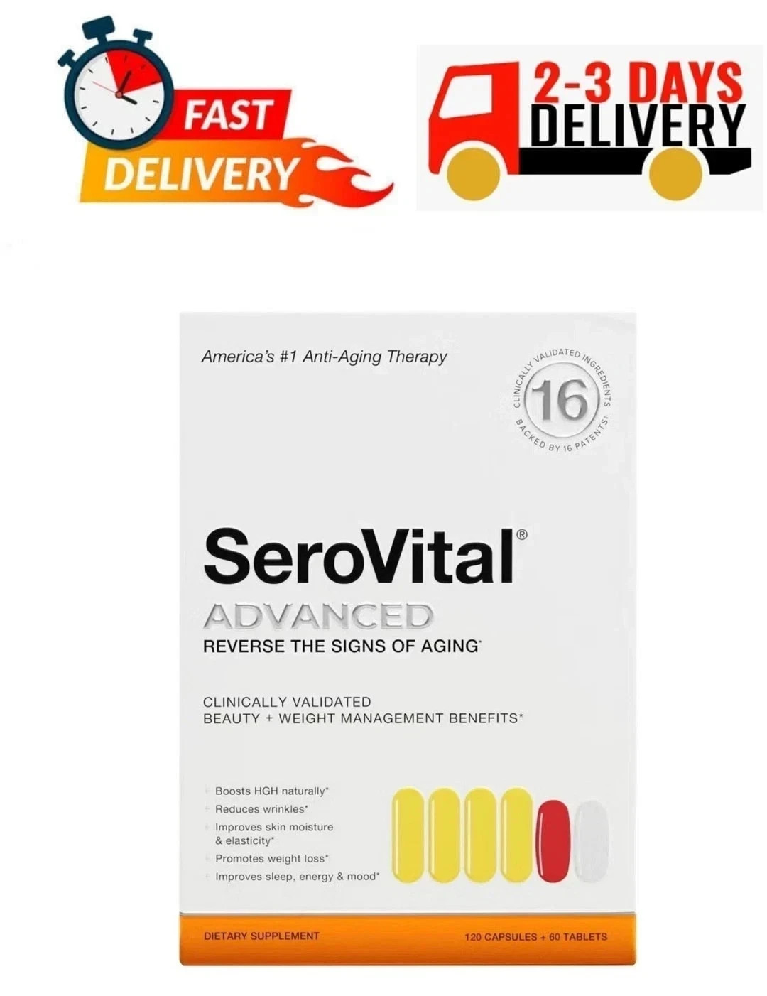 SeroVital Advanced Dietary Supplement 120 Capsules +60 Tablets Free Shipping USA