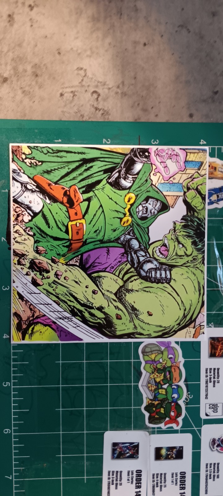 MARVELS X DR.DOOM V. HULK X VYNIL HIGH-GLOSS STICKER 4X4 INCH STICKER X MARVELS