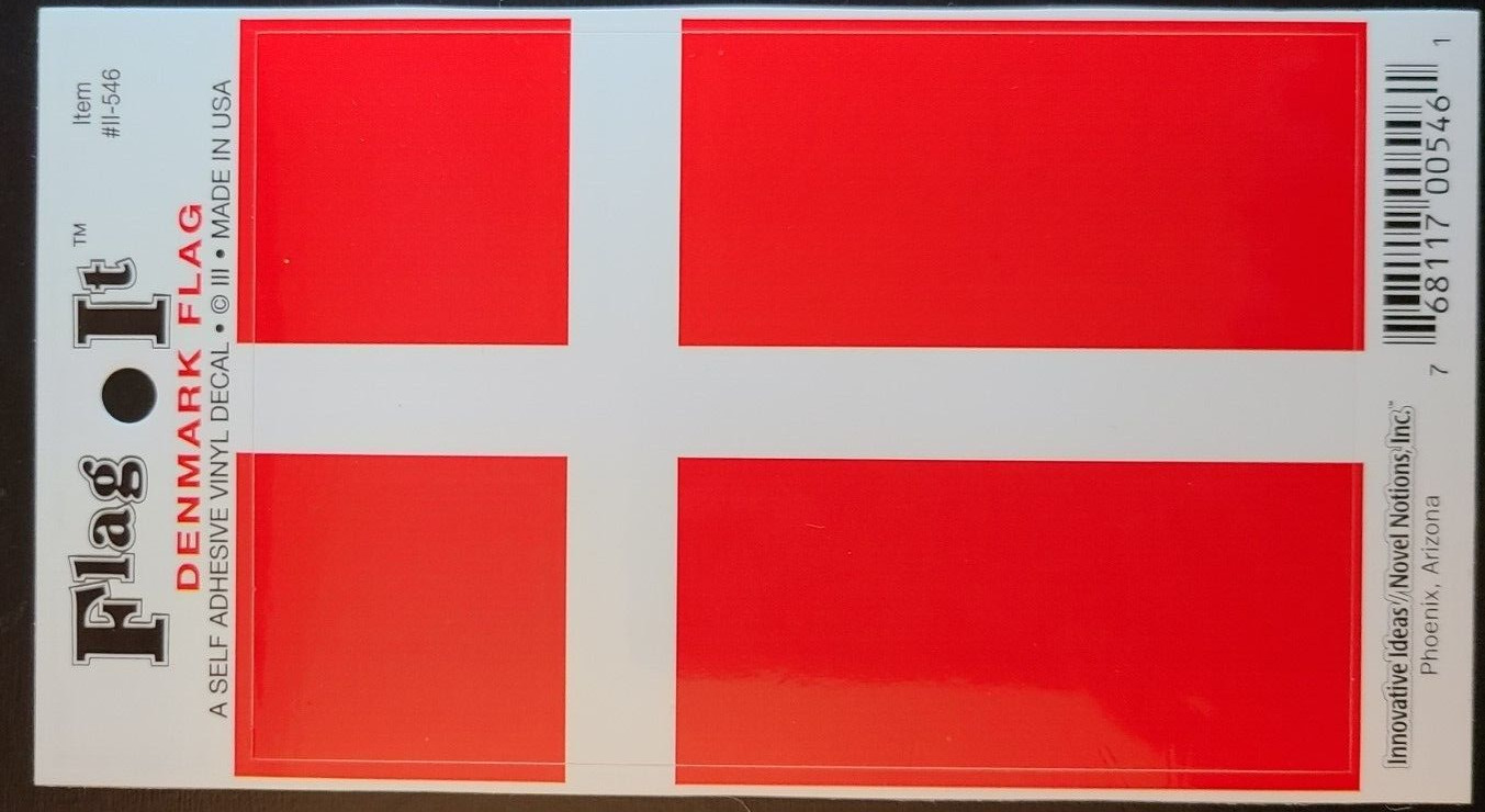 Denmark Flag Self-Adhesive Vinyl Decal – Made in U.S.A.