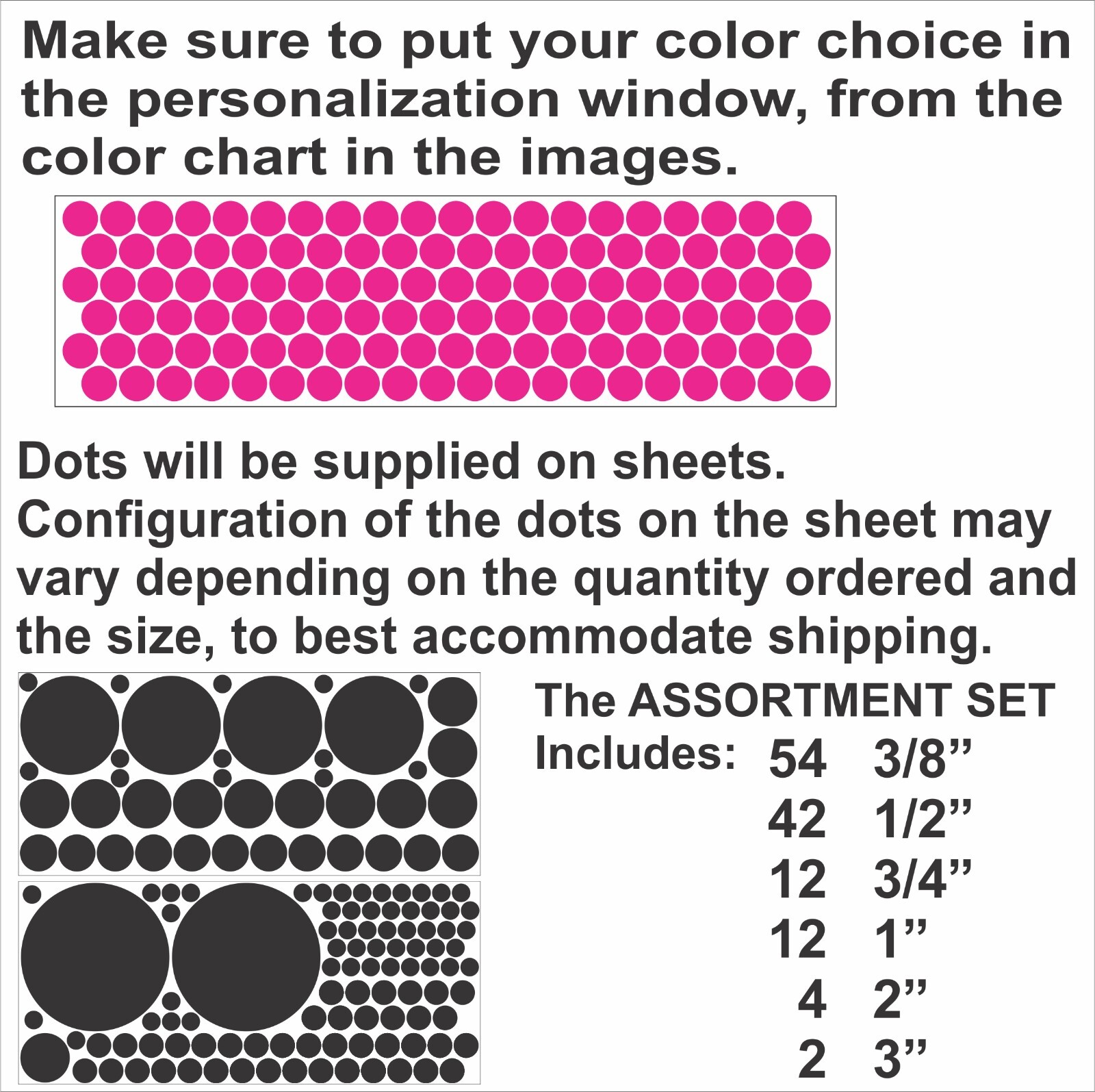 POLKA DOT STICKERS! Pick your size & color! Permanent vinyl decals Dots Circles
