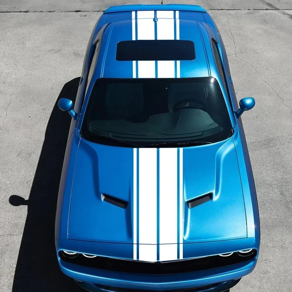 Aftermarket Racing Stripe Hood & Trunk Decal Kit for Dodge Challenger SXT / R/T