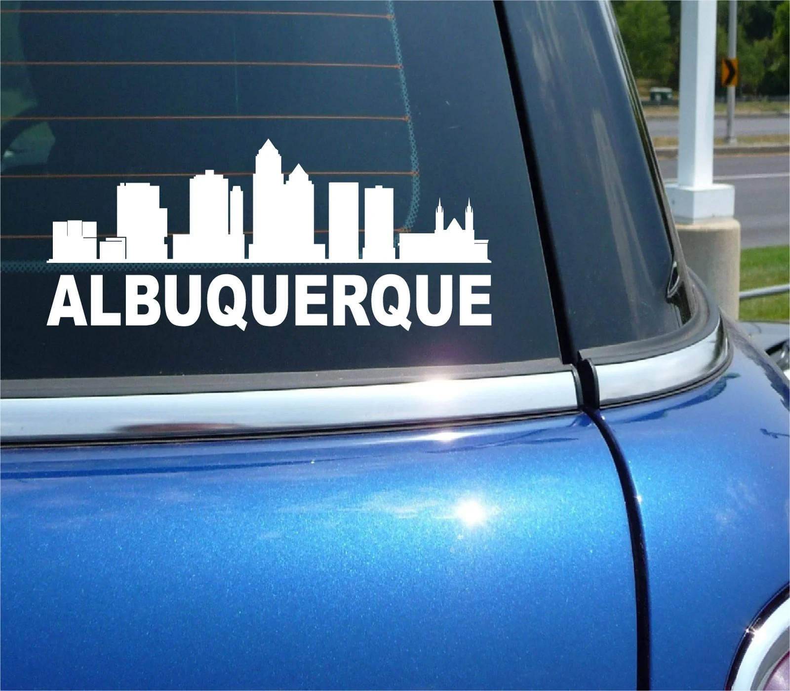 ALBUQUERQUE NEW MEXICO CITY SKYLINE CITYSCAPE CAR WALL DECAL BUMPER STICKER