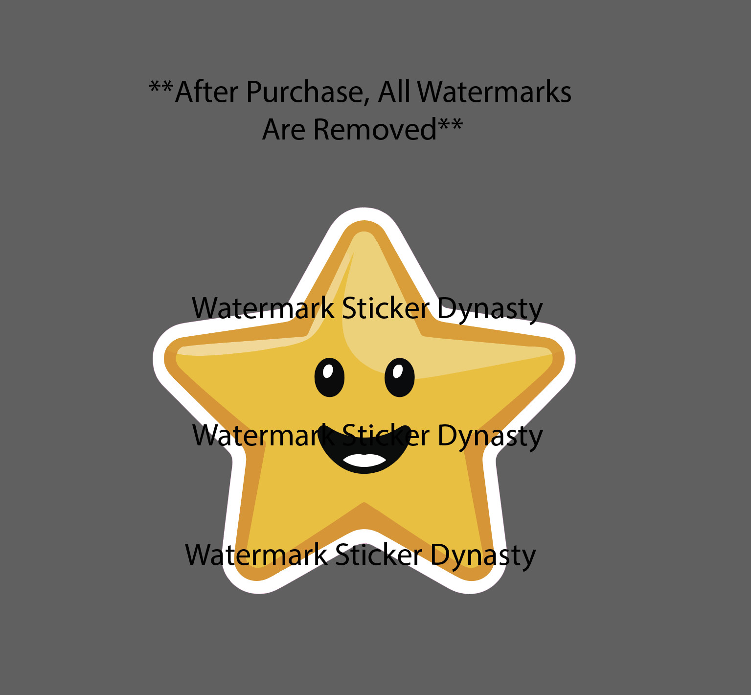 Star Smiling Sticker Waterproof Decal Smiley Face Space Cute Kawaii Gift NEW