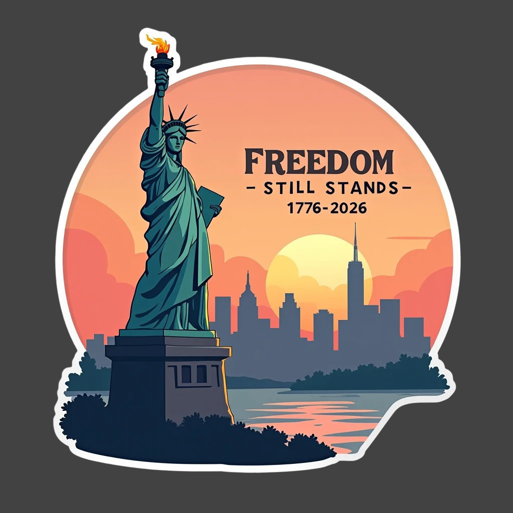 Americana Sticker Vinyl Decal Freedom Still Stands NYC Skyline Patriotic