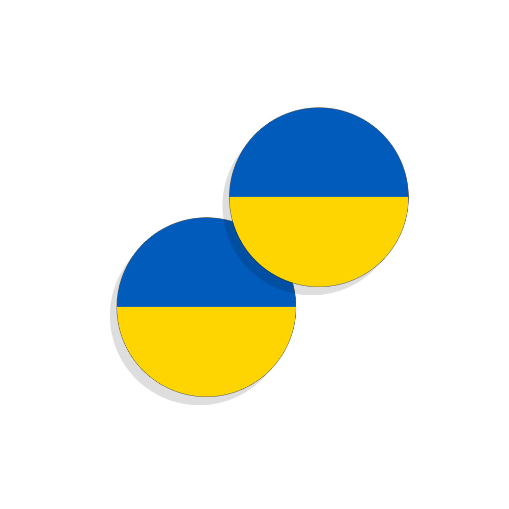 Ukraine Flag Stickers Flag Decals Round Indoor Outdoor Circles 4 pack Ukraine
