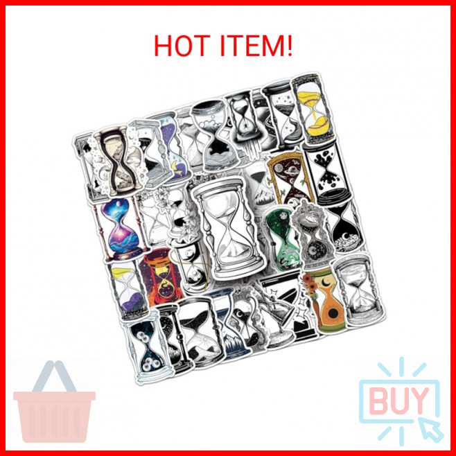 50PCS Magic Hourglass Waterproof Stickers Graffiti Aesthetics Waterproof Vinyl f