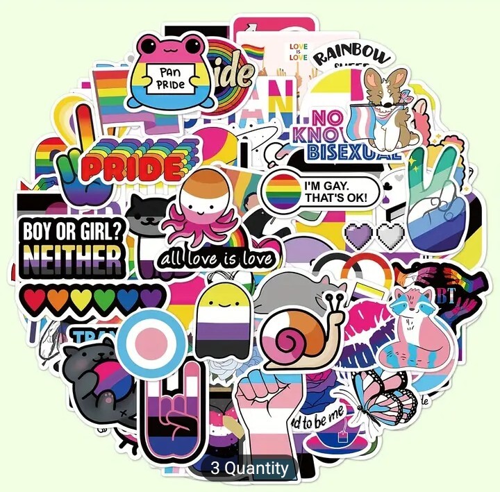 20 PCS Queer LGBTQ+ Gay Lesbian Pan Bi Trans Ace Pride Stickers Mix BRAND NEW