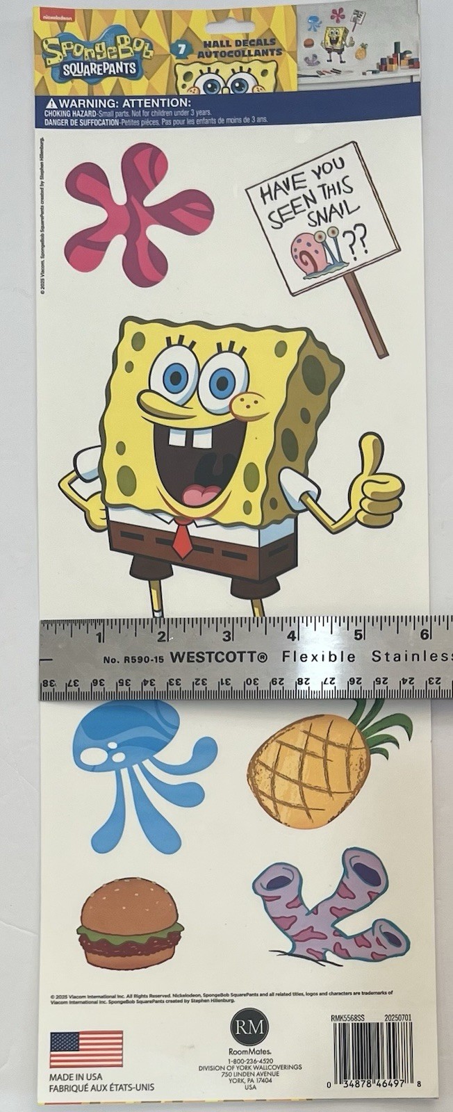 SPONGE BOB SQUAREPANTS 7 Vinyl Removable wall stickers Wall Decals