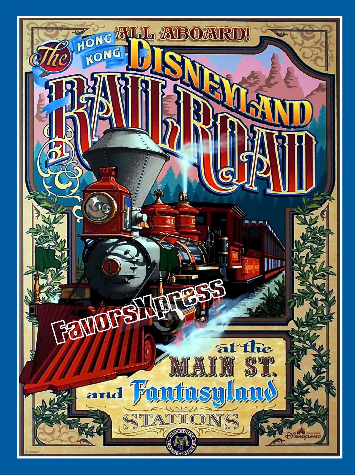 DISNEYLAND RAILROAD HONG KONG PROMO POSTER PHOTO FRIDGE MAGNET 3×4 in